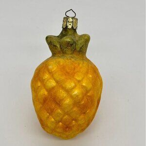 Vintage Christborn Frosted Glass Pineapple Christmas Ornament, Made in Germany~~